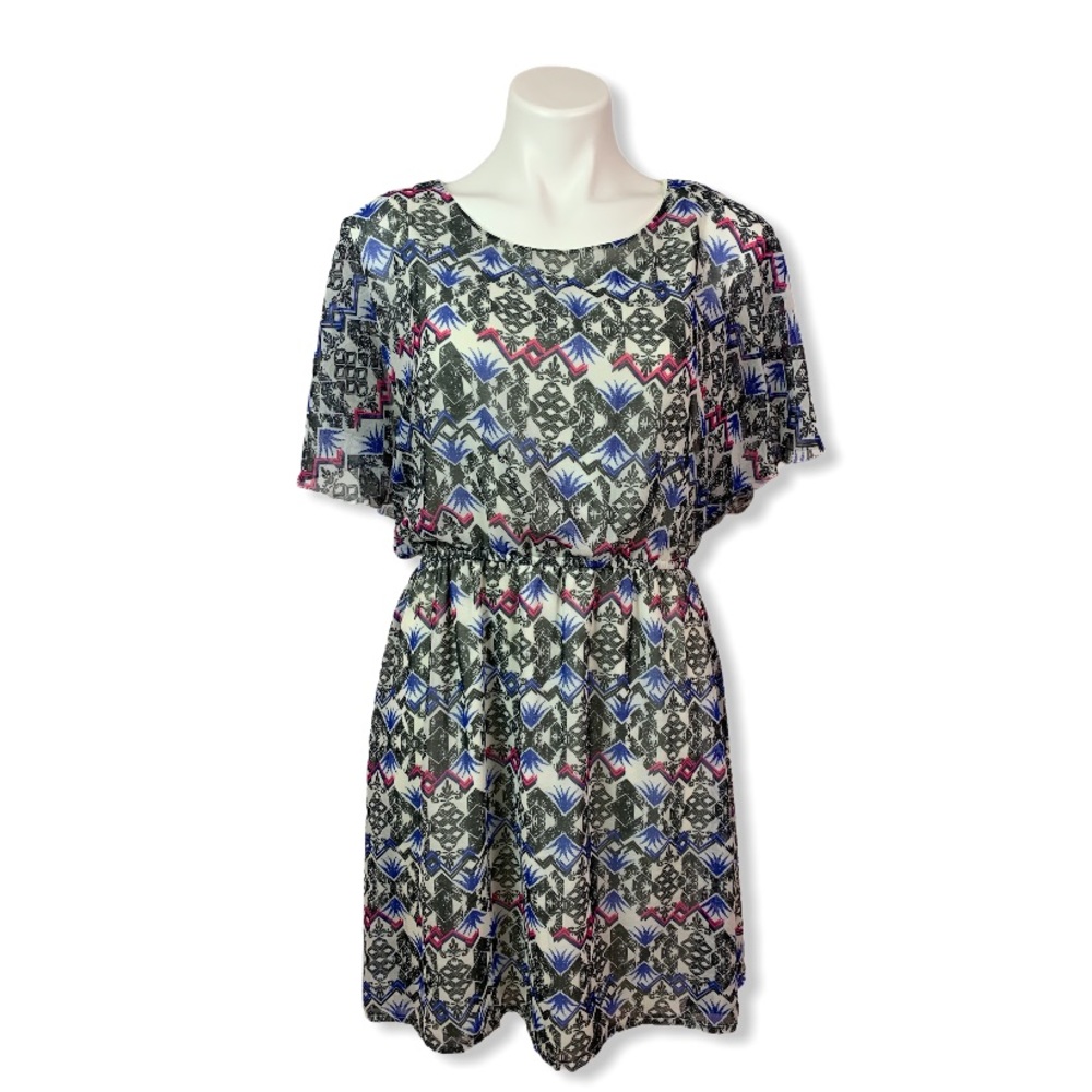 Francesca’s Miami White Tribal Dress Size Large
